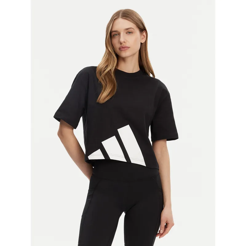 adidas T-Shirt Essentials Big Logo Boyfriend JG8736 Μαύρο Loose Fit