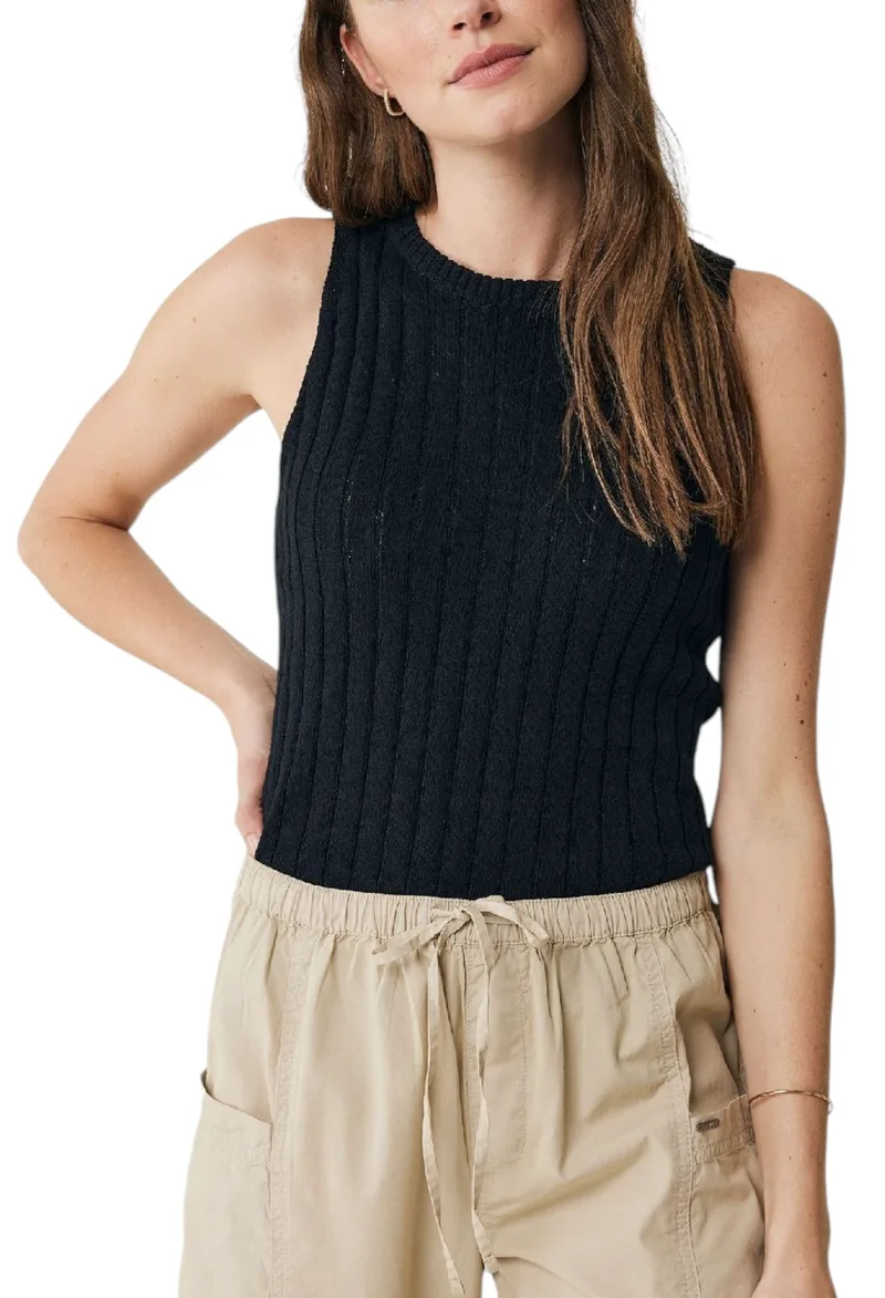 Μπλούζα Αμάνικη Mexx Με Rib Ύφασμα MF006607141W-Black Γυναικείο