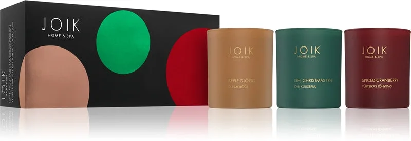 JOIK Home & Spa Christmas Selection scented candle gift pack 3×150 g