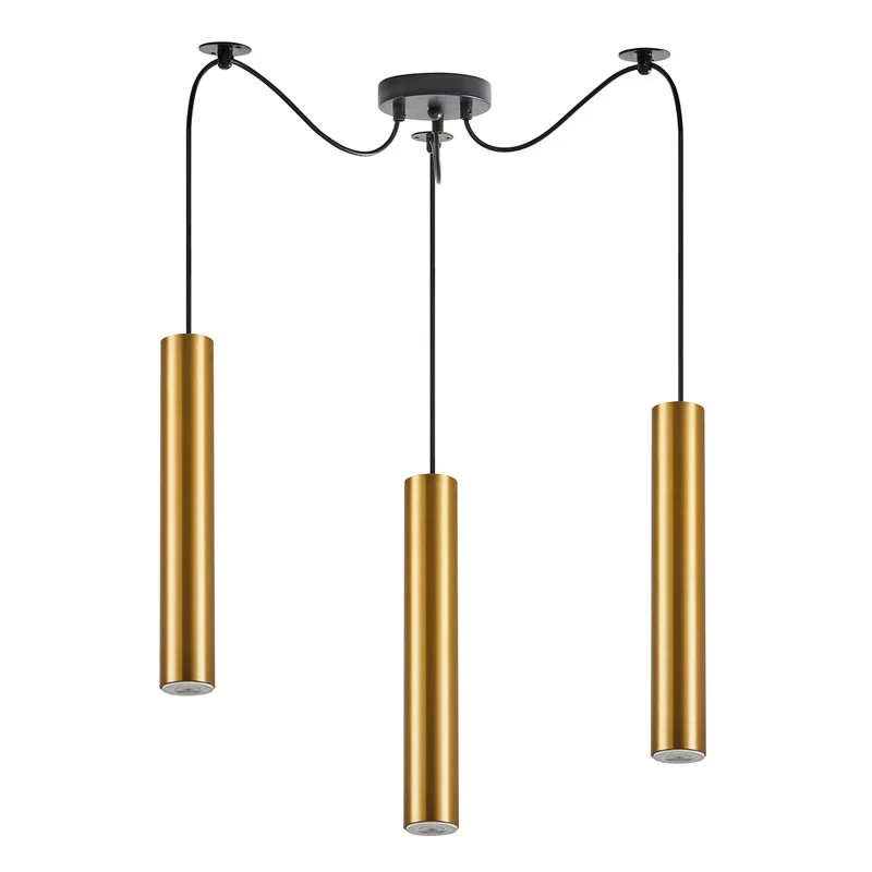 Φωτιστικό Οροφής Τρίφωτο Homelighting Adept Tube 77-8680 Χρυσό
