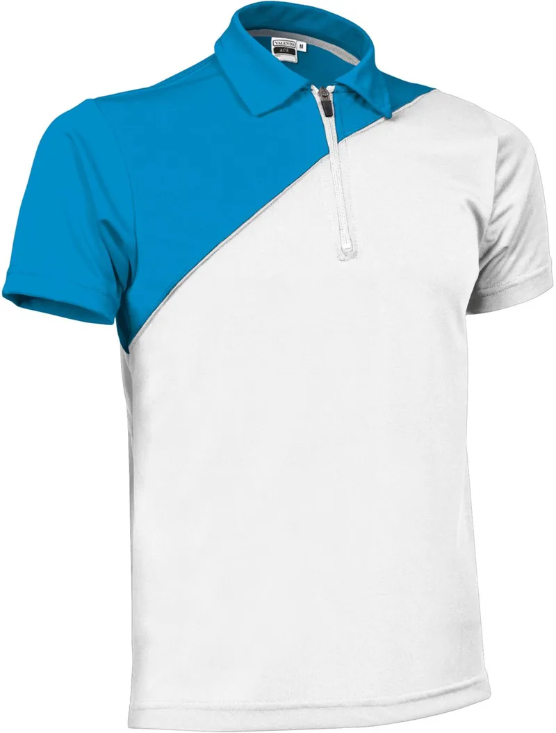 Κοντομάνικο Polo Shirt ACE Valento POVAACEBT White-Tropical Blue