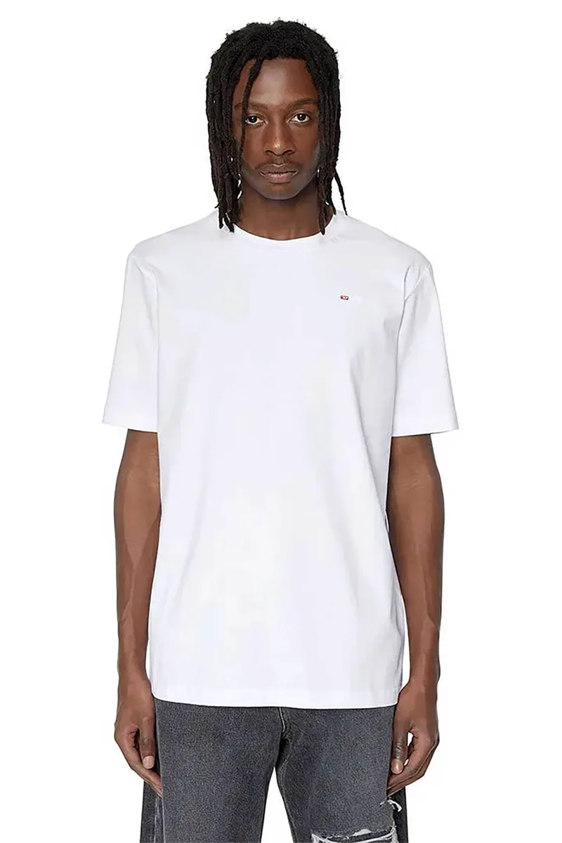 Diesel ανδρικό T-shirt με λογότυπο ''U-Adjust-Microdiv'' - S25A149310NIAX Λευκό
