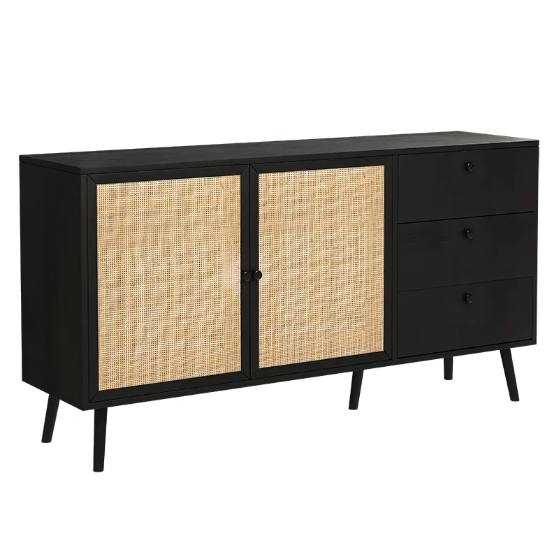 Μπουφές Oslo pakoworld μαύρο-φυσικό 150x39x79εκ - PAKO WORLD - 086-000016