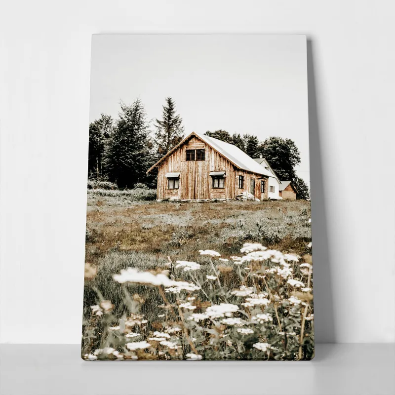 Πίνακας σε Καμβά RUSTIC FARMHOUSE WOODEN CABIN 4