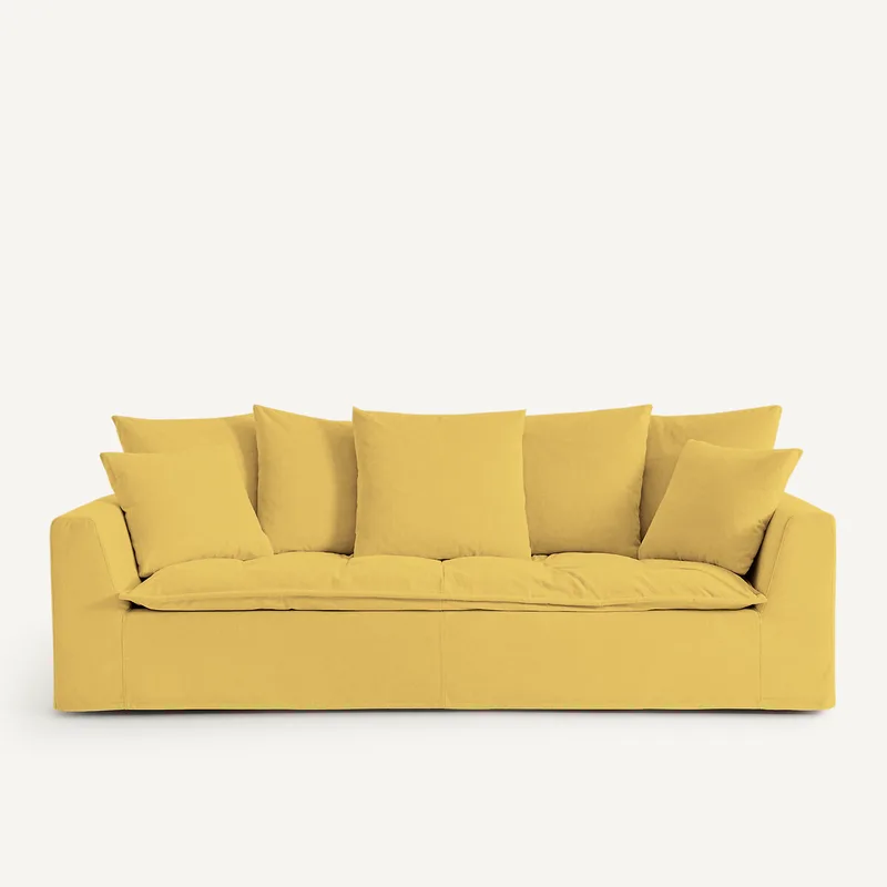 Καναπές με μελανζέ ταπετσαρία Μ111xΠ213xΥ88cm
