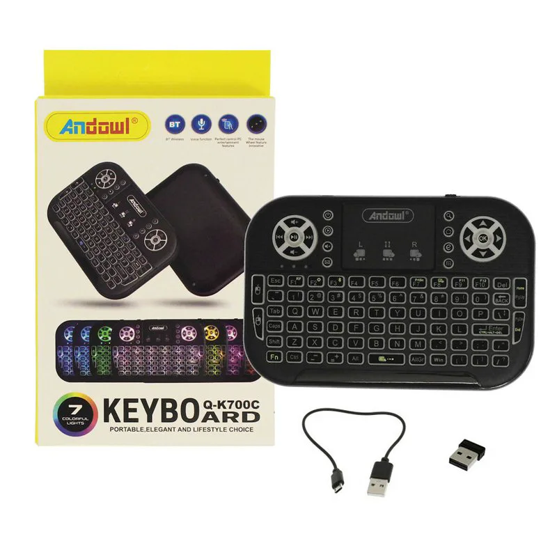 Andowl Q-K700C Ασύρματο Πληκτρολόγιο με Touchpad Αγγλικό US