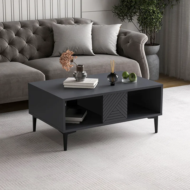 Τραπεζάκι Σαλονιού Felix - Anthracite 327Ods1403 (90x40,6x60 cm)