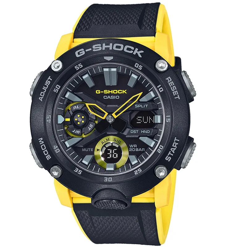CASIO G-SHOCK Carbon Yellow Rubber Strap GA-2000-1A9ER