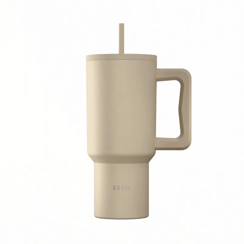 Θερμός Ανοξείδωτος Straw Tumbler XL 14,5x10x22,8εκ.-900ml Dune Save The Aegean Estia 01-41489 (Υλικό: Ανοξείδωτο) - estia - 01-41489
