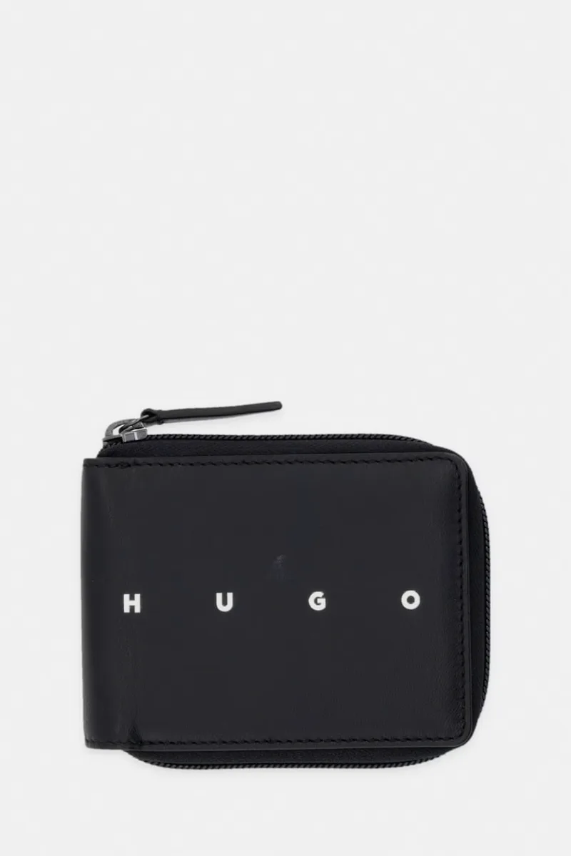 HUGO πορτοφόλι ανδρικό δερμάτινο REHX_ziparound