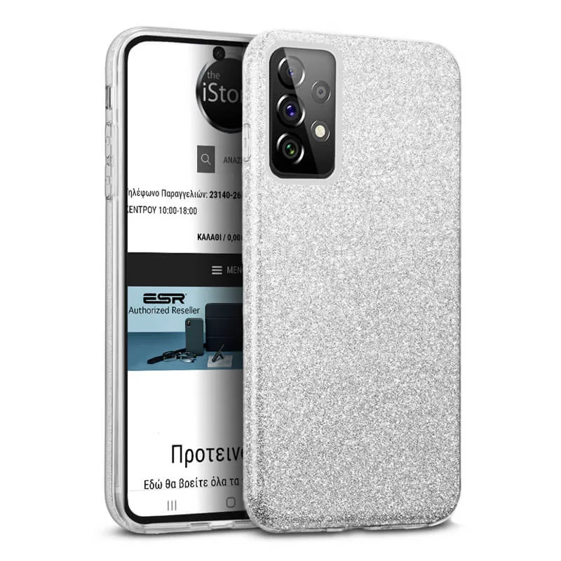Hybrid Strass Silver Case Samsung Galaxy A52
