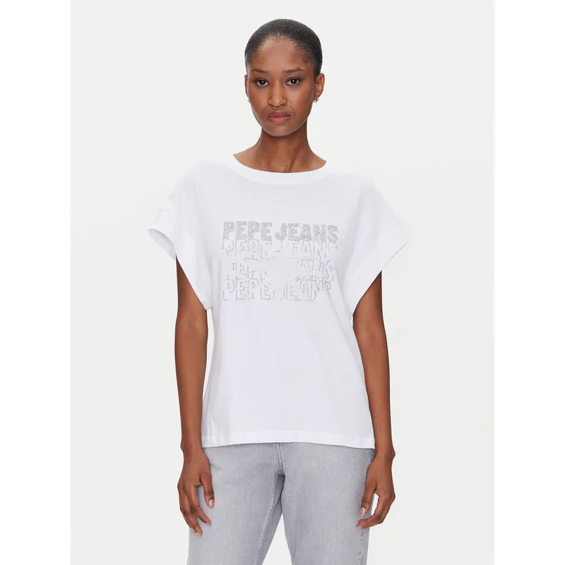 Pepe Jeans T-Shirt Lira PL505996 Λευκό Regular Fit