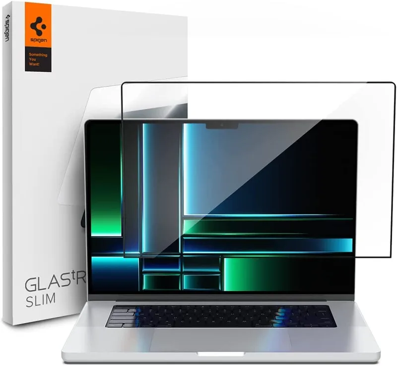 Spigen GLAS.tR Slim - Αντιχαρακτικό Fullface Γυάλινο Tempered Glass Οθόνης - Apple MacBook Pro 14" M1-M5 / M5 Pro / M5 Pro Max 2026 - 2021 - Black (AGL04234)