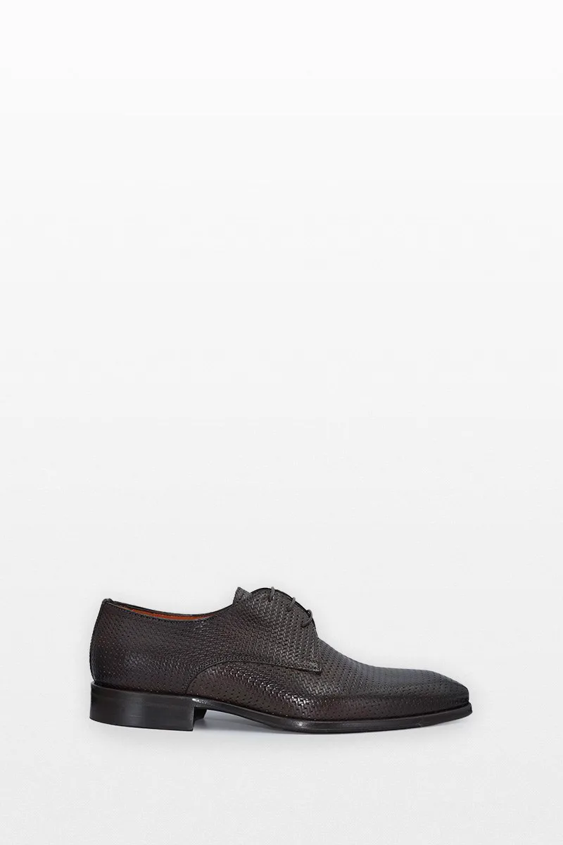 PHILIPPE LANG Ανδρικό Καφέ Brown Textured Oxford Shoes