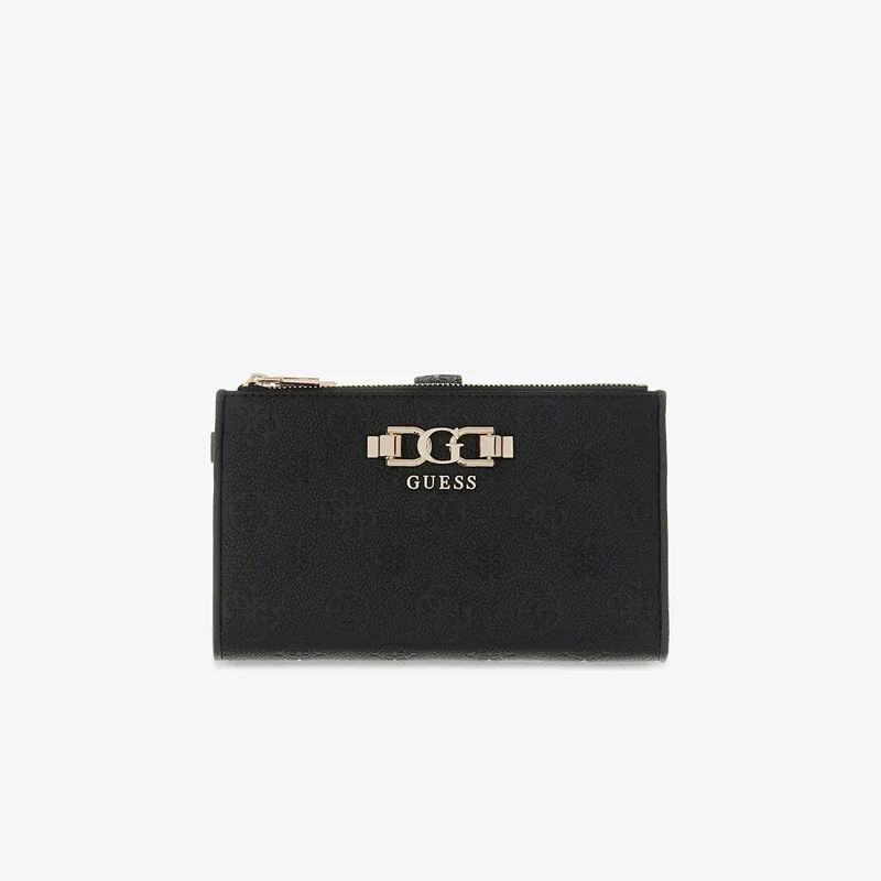 Πορτοφόλι GUESS Anise Slg Double Zip Organizer Black Logo Universal