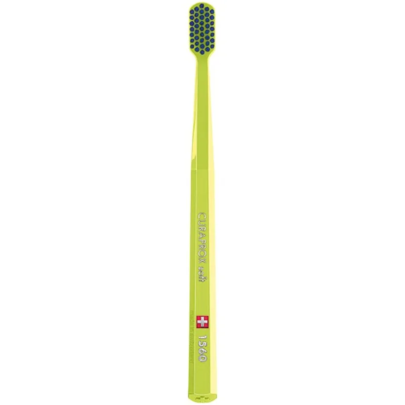 Curaprox CS 1560 Soft Toothbrush Χειροκίνητη Οδοντόβουρτσα με Μαλακές Ίνες για Βαθύ Καθαρισμό 1 Τεμάχιο - Λαχανί / Μπλε