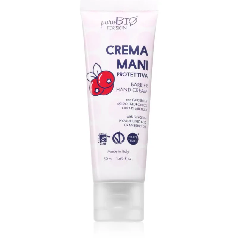 puroBIO Cosmetics Barrier Hand Cream προστατευτική κρέμα χεριών 50 ml
