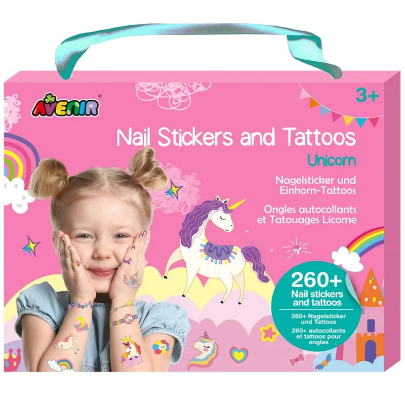 Avenir Nail Sticker & Tattoos Κωδ 60751 Παιχνίδι με Αυτοκόλλητα & Προσωρινά Τατουάζ 1 Τεμάχιο - Unicorns
