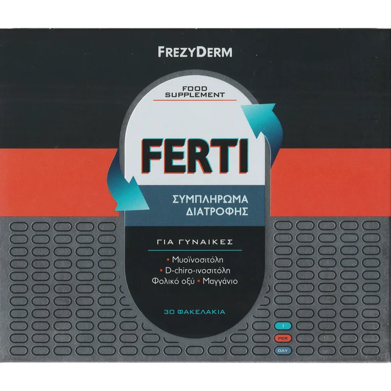 Frezyderm Ferti Women Συμπλήρωμα Διατροφής Ινοσιτόλης, Φολικού Οξέος & Μαγγάνιου για την Ενίσχυση της Γυναικείας Γονιμότητας 30 Sachets