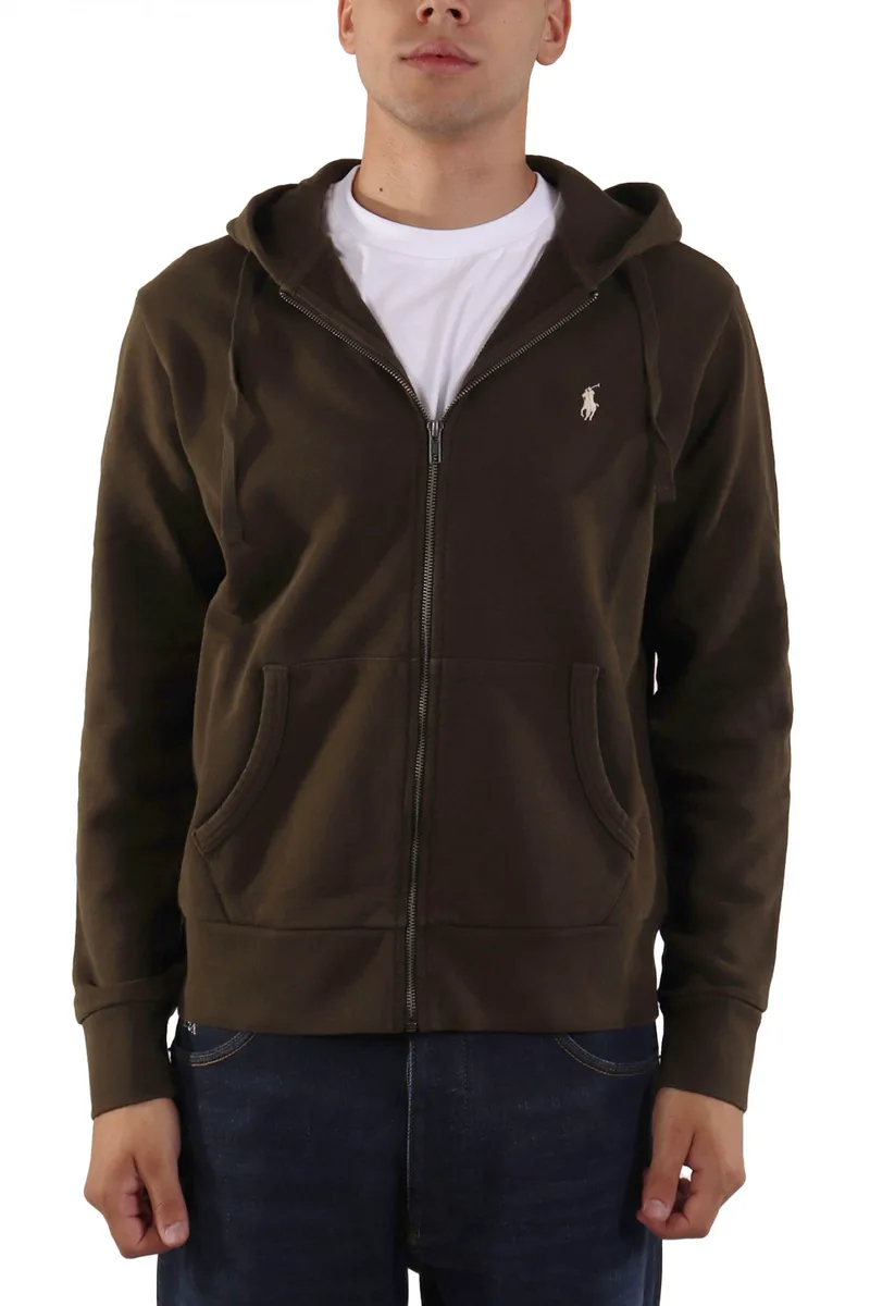 RALPH LAUREN ΦΟΥΤΕΡ ZIPHOOD LOGO ΧΑΚΙ