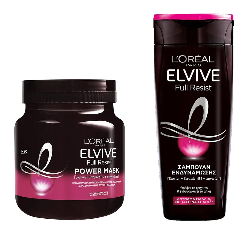 L'Oreal Paris Elvive Full Resist Promo Shampoo 400ml & Power Mask 680ml