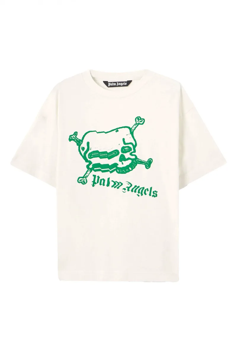 PALM ANGELS T-SHIRT SKULL REGULAR TEE ΛΕΥΚΟ