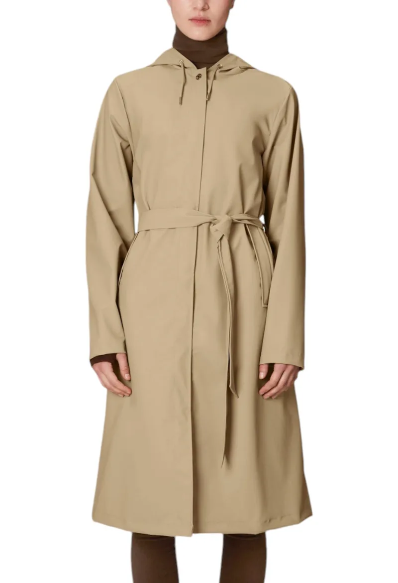 Αδιάβροχο Rains A-Line Longer Jacket W3 12040-Sand Γυναικείο