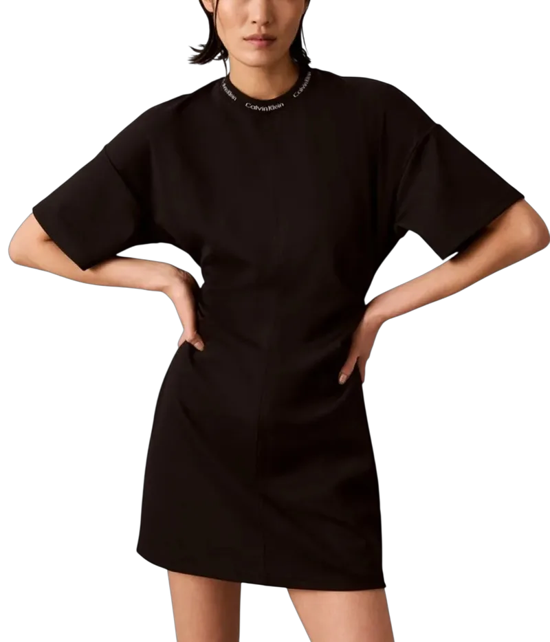 Γυναικείο Κοντομάνικο Φόρεμα Μαύρο Calvin Klein LV047G251G-UB1