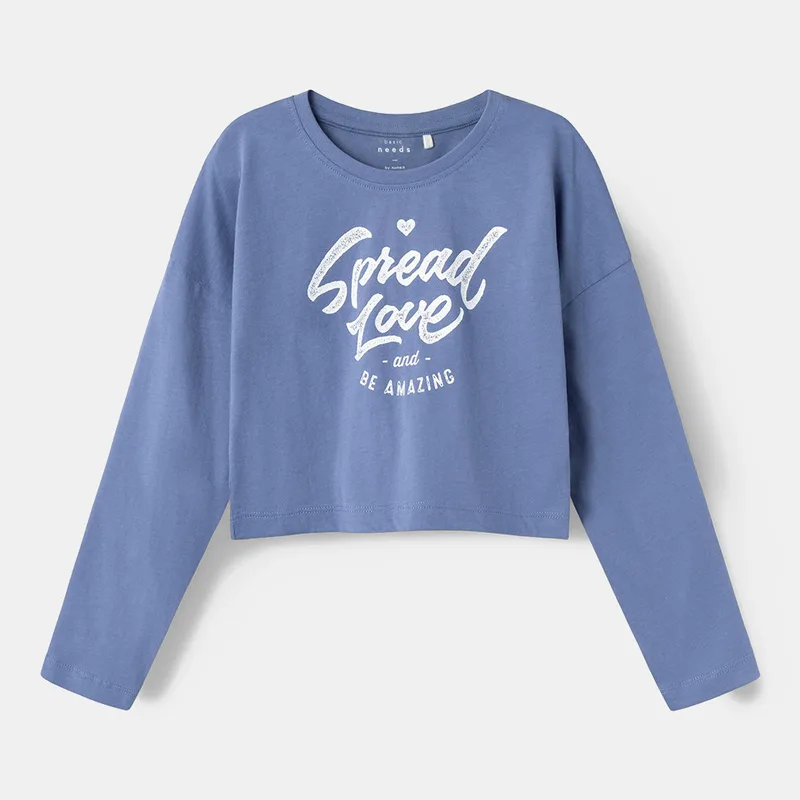 Name it Crop Top Παιδική Μπλούζα με Μακρύ Μανίκι (9000170889_4555)