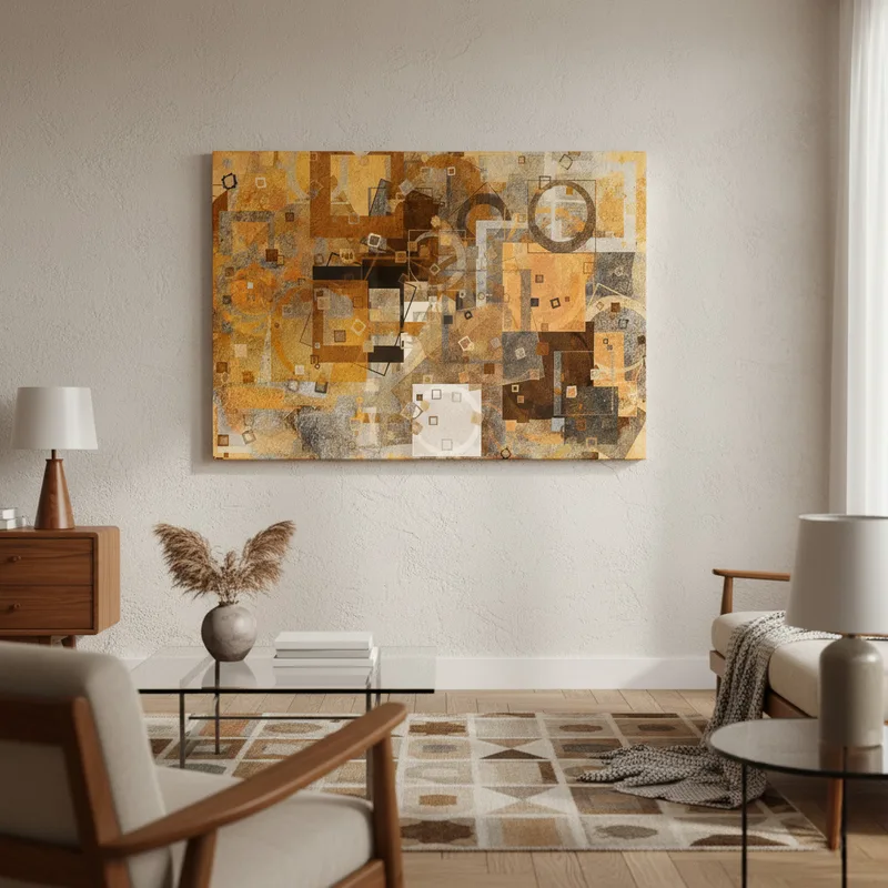 OUTLET Πίνακας σε καμβά GRUNGE ABSTRACT SHAPES 3 120 cm x 80cm