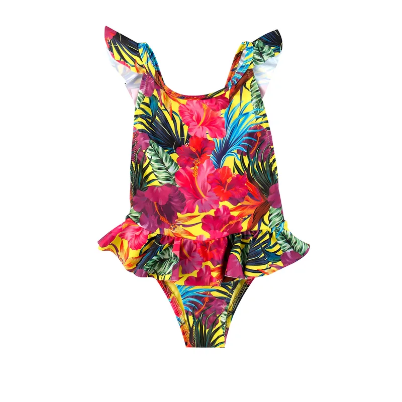 BABY GIRL'S ONE PIECE CROSS BACK TROPICAL
