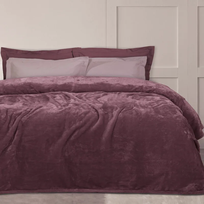Κουβέρτα Fleece Υπέρδιπλη 220x240 Das Home Velour 1347 Purple 220x240