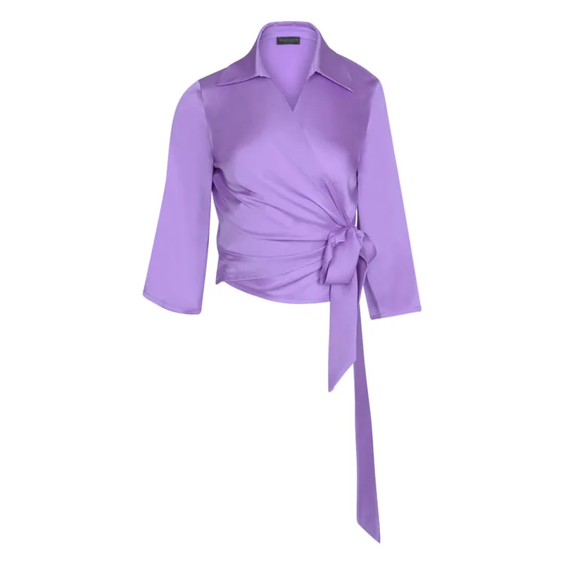 Γυναικείο Πουκάμισο Σατινέ Λιλά New Arrival