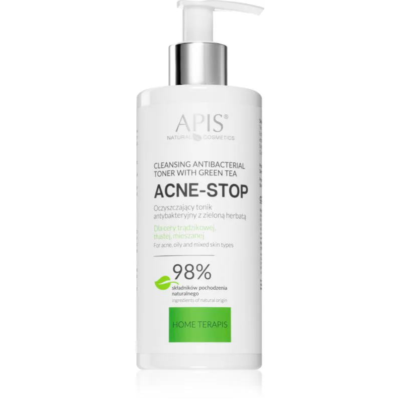 Apis Natural Cosmetics Acne-Stop Home TerApis καταπραϋντικό καθαριστικό τονωτικό για λιπαρή και προβληματική επιδερμίδα 300 ml