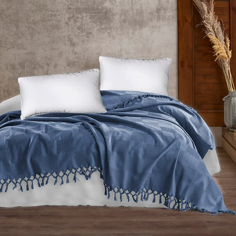 Κουβέρτα Πικέ Υπέρδιπλη 220x240 Dimcol Jacquard Blue 220x240