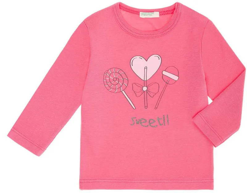 ΜΠΛΟΥΖΑ ΜΑΚΡΥΜΑΝΙΚΗ BENETTON FUNZIONE BABY ΦΟΥΞΙΑ (62 CM)-(3-6 ΜΗΝΩΝ)