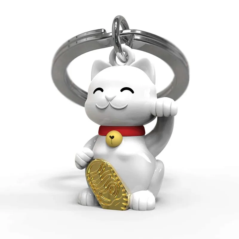 Μπρελόκ Metamorphose Lucky White Cat Keyring
