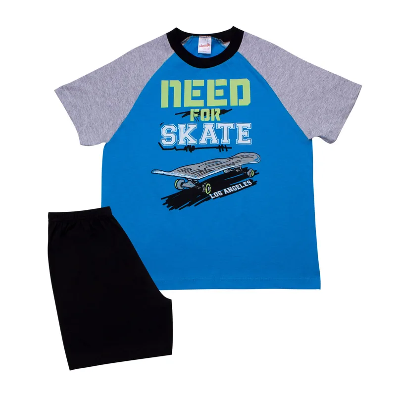Πιτζάμα Παιδική Καλοκαιρινή Minervakia Skate 61837-171 Μπλε No12 No12