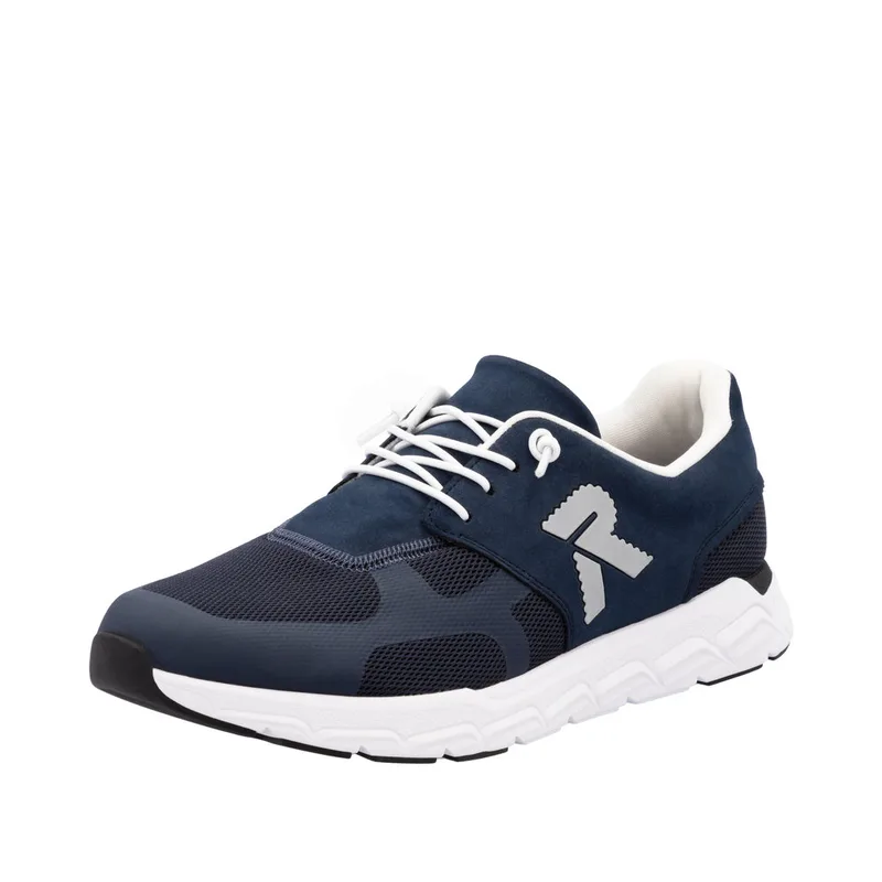 Rieker 09100-14 Ανατομικό Δερμάτινο Sneaker Μπλε