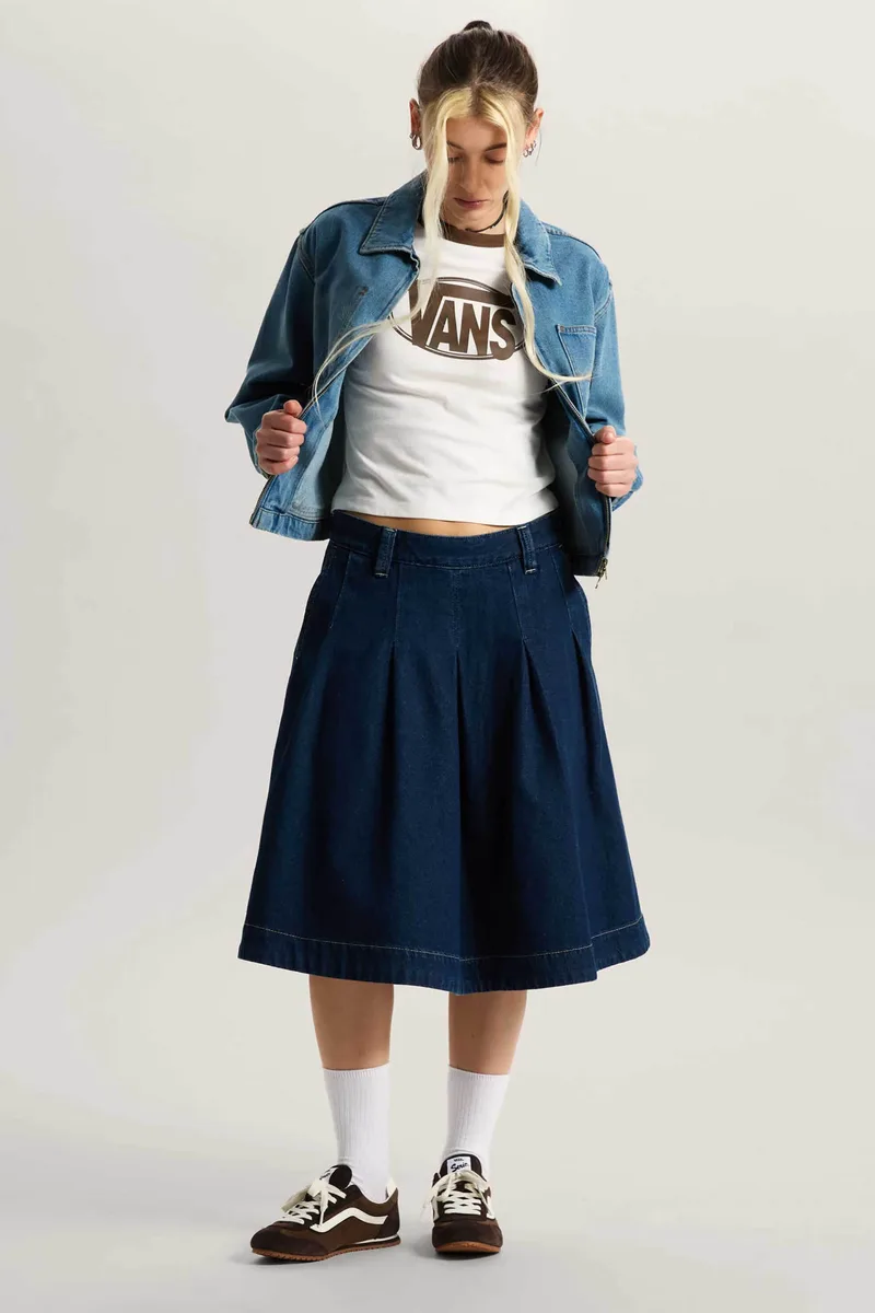 Vans γυναικεία denim midi φούστα "Authentic" - VN000XEGDRR1 Denim Blue Σκούρο