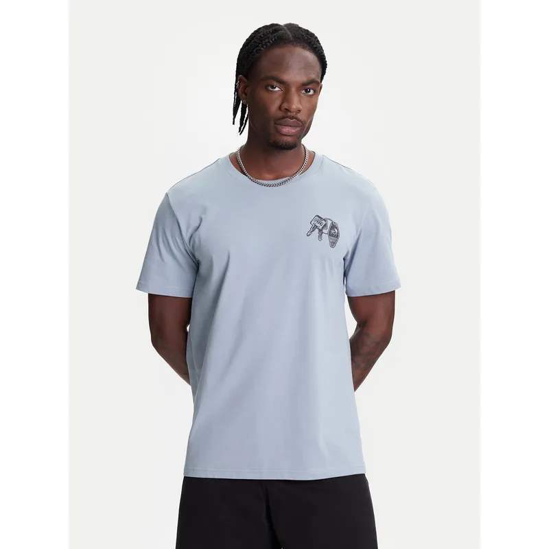 Converse T-Shirt Skeleton Party 10027726-A03 Γαλάζιο Regular Fit