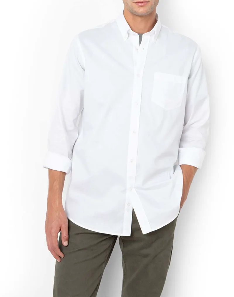 THE BOSTONIANS ΠΟΥΚΑΜΙΣΟ FIL A FIL REGULAR FIT Plain FIL A FIL Button-down Regular Fit 3AAP0000-WHITE White