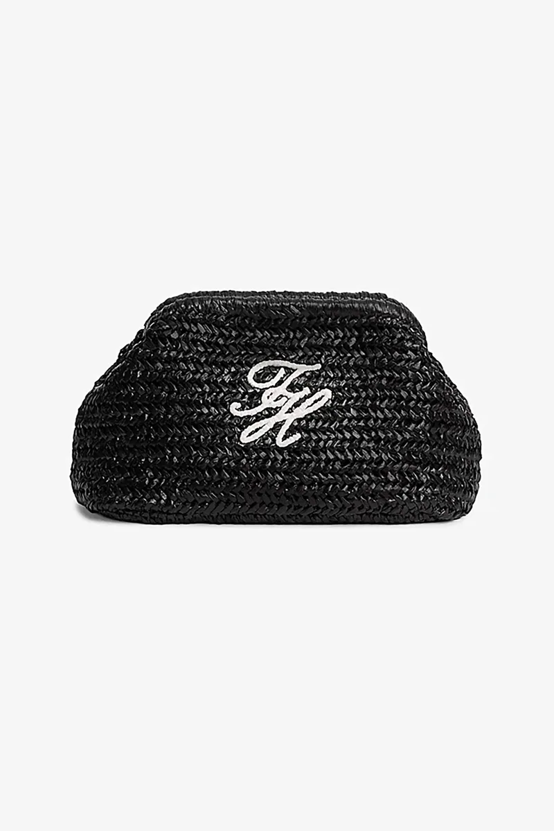 Tommy Hilfiger γυναικείο τσαντάκι clutch με ανάγλυφο monogram "TH Elevated" - AW0AW18627 Μαύρο
