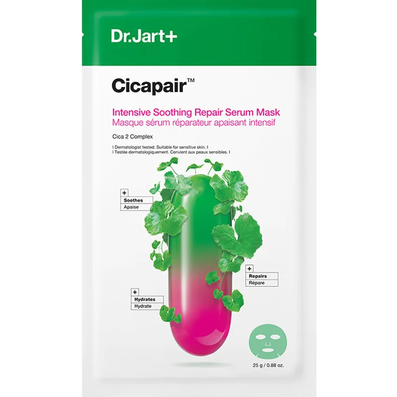 Dr.Jart+ Cicapair Intensive Soothing Repair Serum Face Mask Ενυδατική, Καταπραϋντική Μάσκα Προσώπου για την Αντιμετώπιση της Ερυθρότητας, Κατάλληλη για Ευαίσθητες Επιδερμίδες 25g