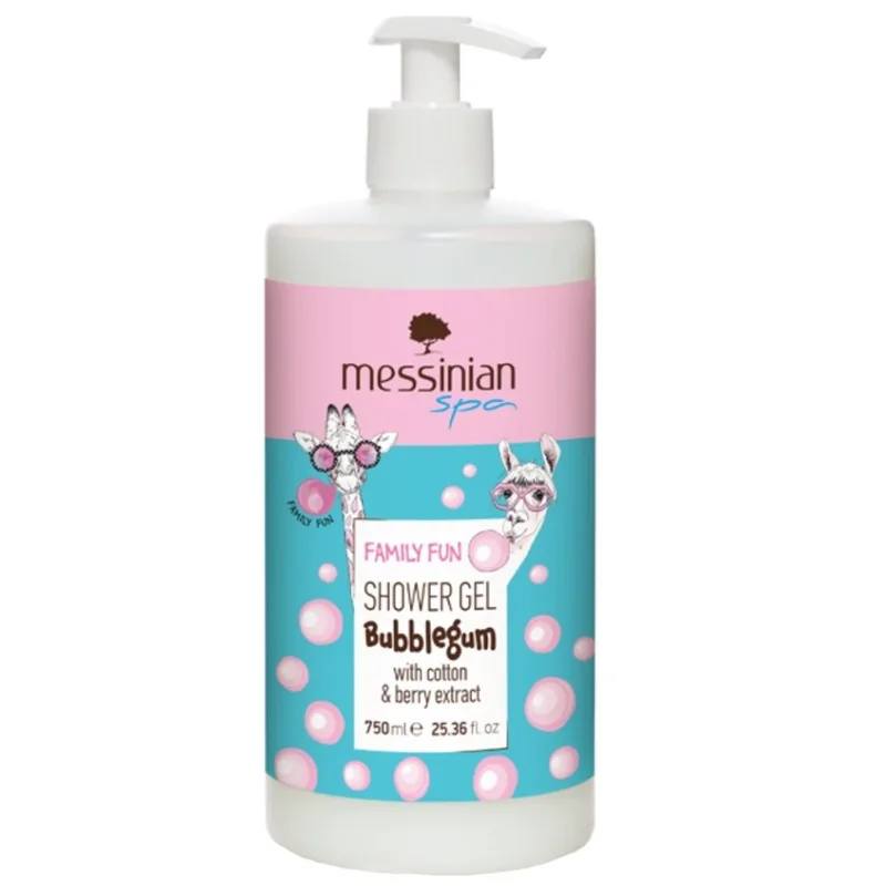 Messinian Spa Bubblegum With Cotton & Berry Extract Shower Gel Ενυδατικό Αφρόλουτρο με Άρωμα Τσιχλόφουσκας, με Αντλία 750ml
