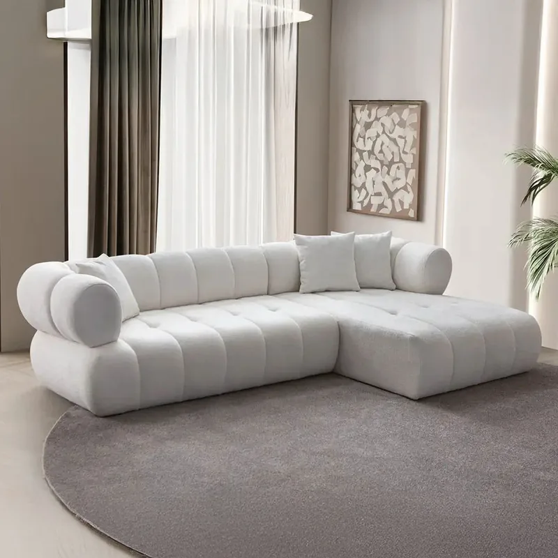 Γωνιακός Καναπές Petra Right - White 752Est1320 (280x170x70x90)