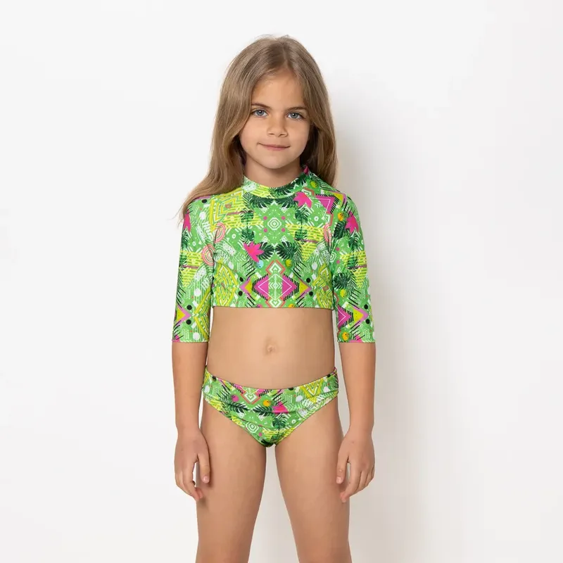 Girl’s Long Sleeve Crop Top Bikini Revolva