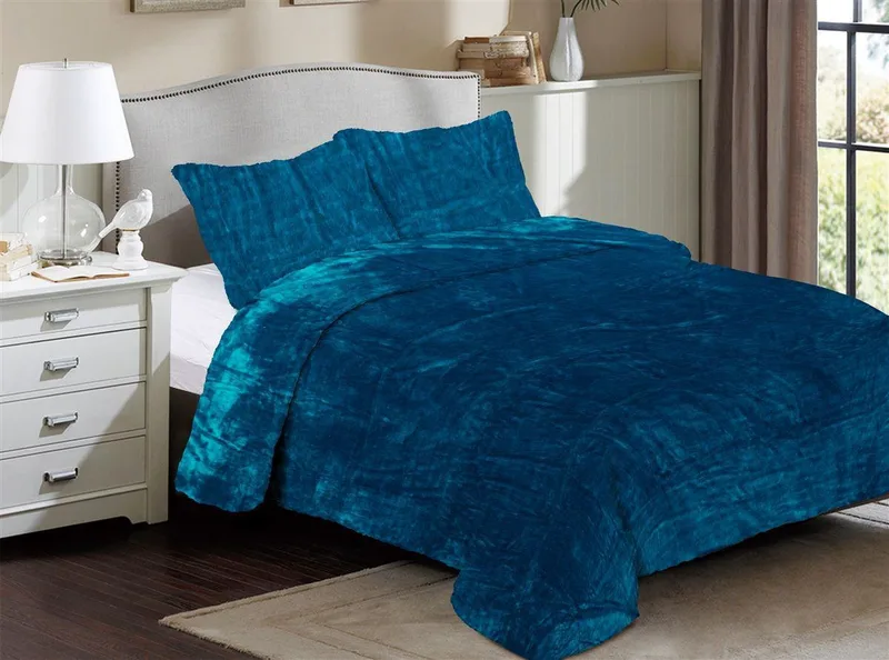 Κουβέρτα Fleece Υπέρδιπλη Dimcol Solid 03 220x240 Petrol
