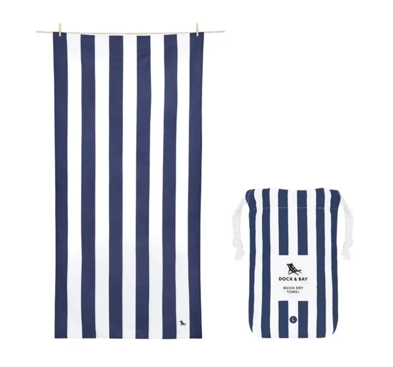Dock & Bay Quick Dry Beach Towel - Whitsunday Blue L (160cm x 90cm)