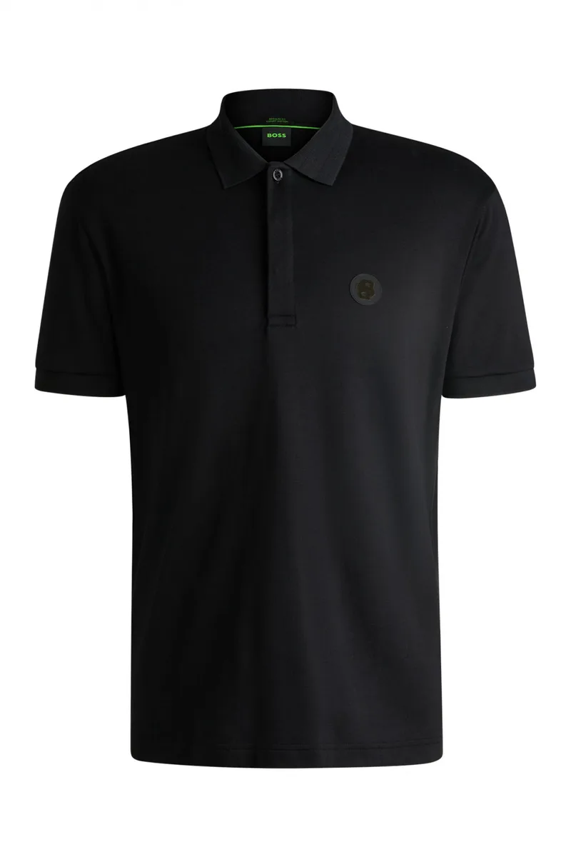 BOSS ATHLEISURE POLO REGULAR FIT PADDY TL ΜΑΥΡΟ